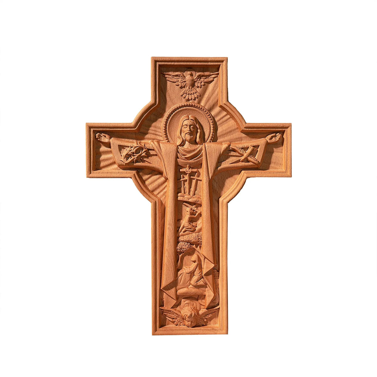 mokarve Ascension of Jesus wood carving cross - mokarve