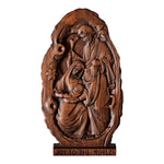 Natural Beechwood Nativity Scene Wooden Carved Plaque Tabletop Arrangement - mokarve