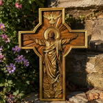The Ascension Cross - Hand-Carved Jesus Crucifix with Holy Spirit Dove