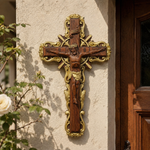 Hand-Carved White Ash Wood Cross - Sacred Christian Home Altar Decor for Christmas & Spiritual Gifting