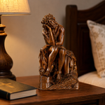 Boxwood "Crown of Thorns" Jesus Meditation Sculpture - Hand-carved Spiritual Art | A Concrete Reminder o - product view