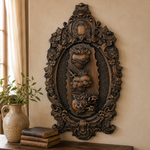 Three Sacred Hearts of the Holy Family Wall Hanging Art work Personalized Religious Gift wooden decor - design detail