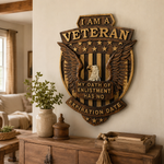 Veteran Memorial Plaque: "I Am A Veteran - My Enlistment Oath Has No Expiration Date" - design detail