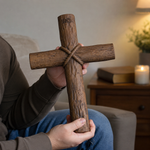 Hand-Carved Beechwood Intertwined Cross of Unity in Christ - craftsmanship detail