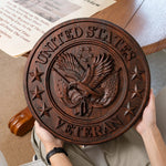 "I'm a Veteran" Roundel Woodcarving - A Tribute to All Veterans - mokarve