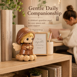 Saint Michael Wooden Blessing Figurine – Handmade Faith Desk Decor