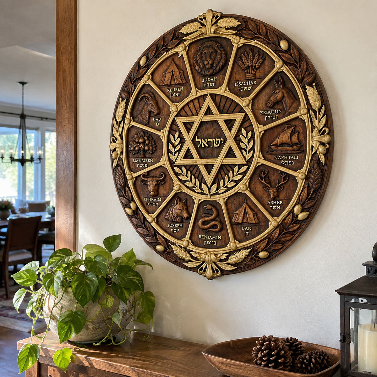 Israel Heritage Beechwood Plaque — Star of David
