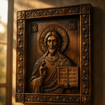 Jesus Christ Pantocrator Wood Carving - design detail