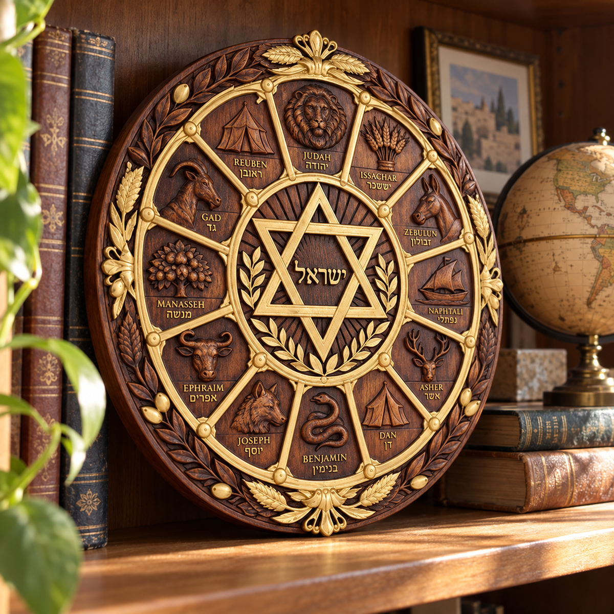 Israel Heritage Beechwood Plaque — Star of David