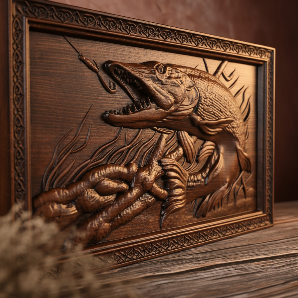 Fisherman Wooden Wall Decor main product photo for wood home decor display