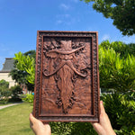 Natural Ash Magician Wood Carving Artwork - mokarve
