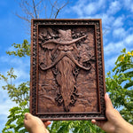 Natural Ash Magician Wood Carving Artwork - mokarve