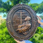 Jesus Agony in the Garden Wood Carving, Home Wall Religious Pendant Decoration - mokarve
