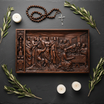 Jesus and Apostles Wooden Wall Hanging detail photo 5 for home decor display