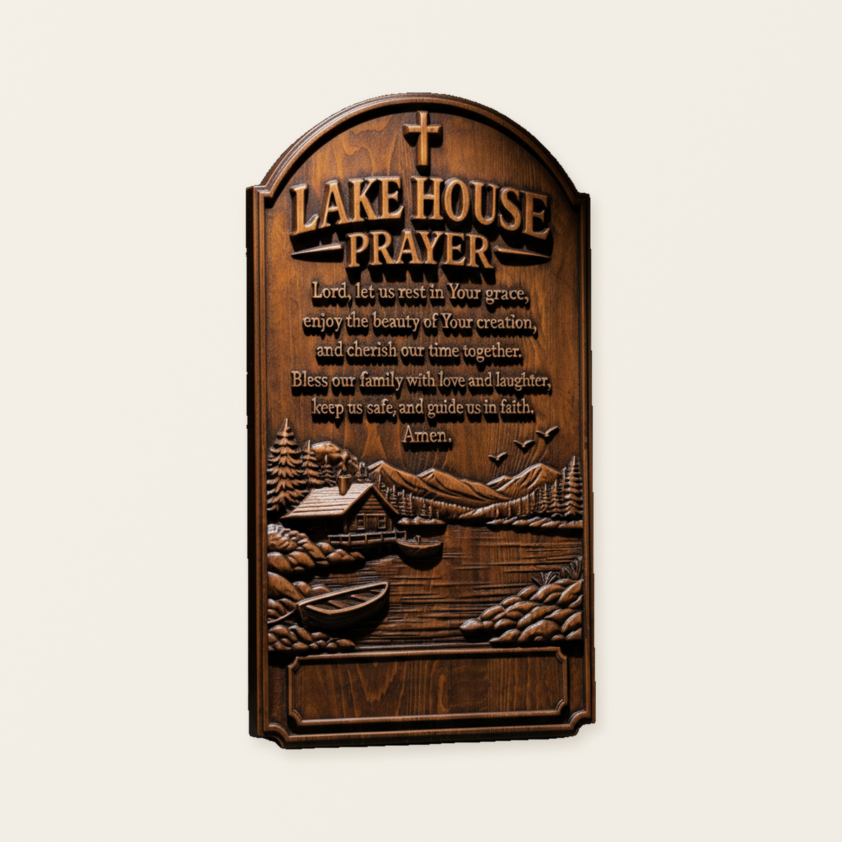 Lake House Prayer Wood Wall Plaque