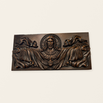 Trinity of Grace” Hand-Carved Jesus & Holy Spirit Wood Wall Art – 22.75