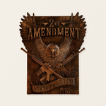 Handcrafted Solid Wood Wall Art - Commemorating the Second Amendment