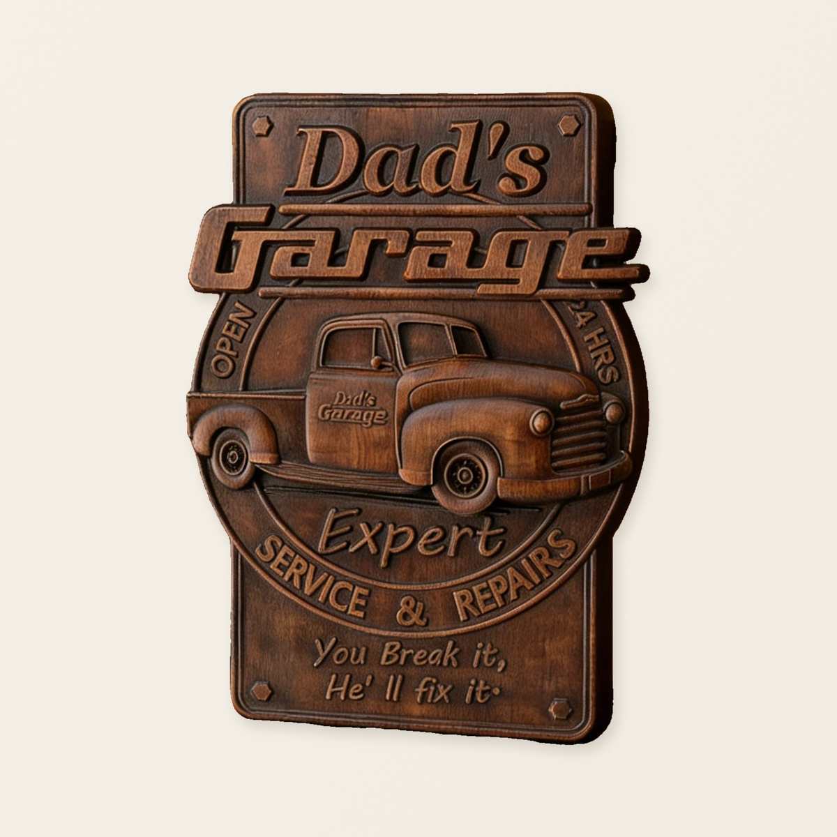 Dad's Garage Wooden Wall Sign: The Perfect Tribute to His Go-To Space