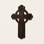 Solid Beechwood Celtic Cross - Hand-Carved Christian Wall Cross - Meaningful Religious Gift