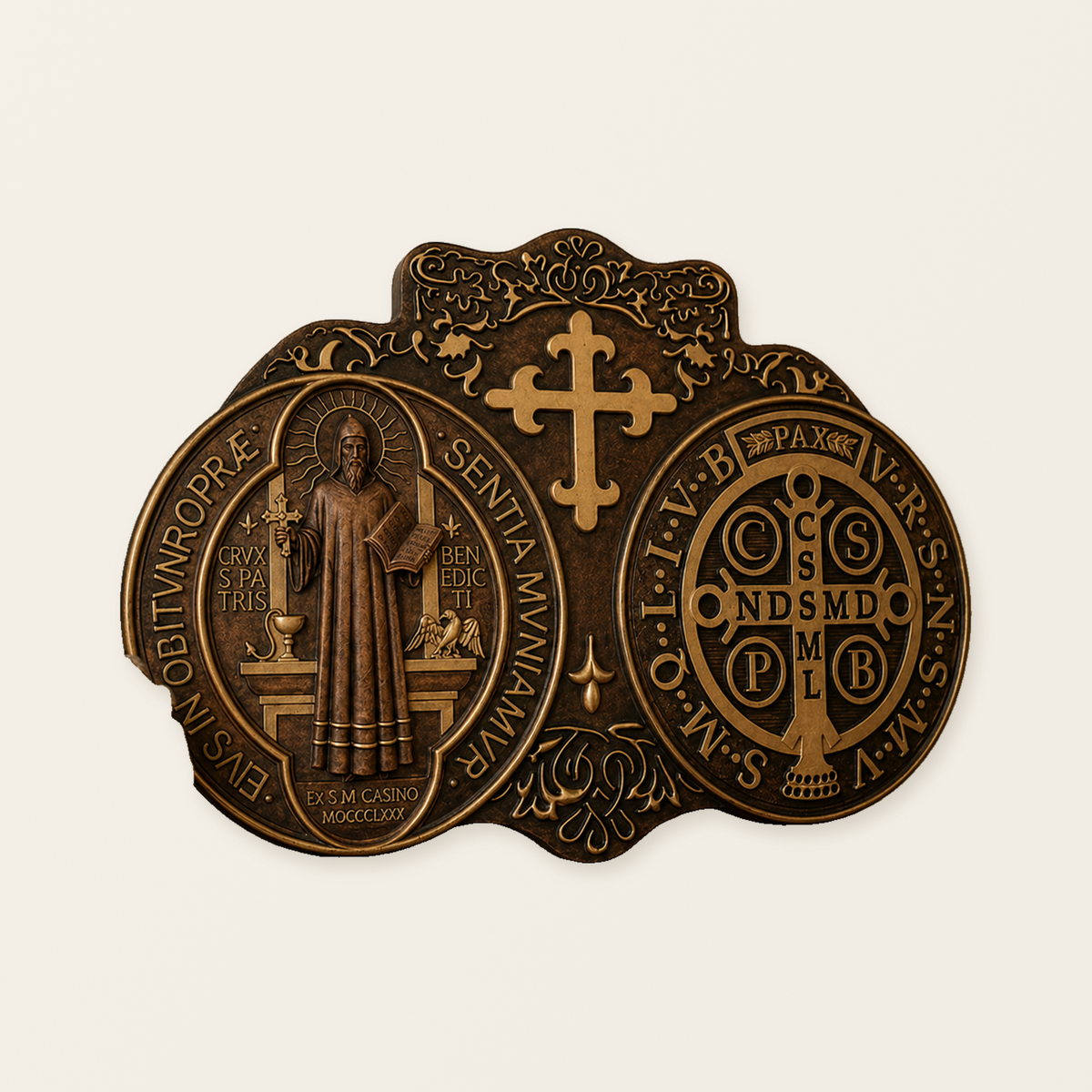 St. Benedict's Exorcism Medal Christian Exorcism Plaque - Wall Decor