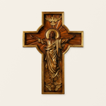 Ascension of Jesus wood carving cross