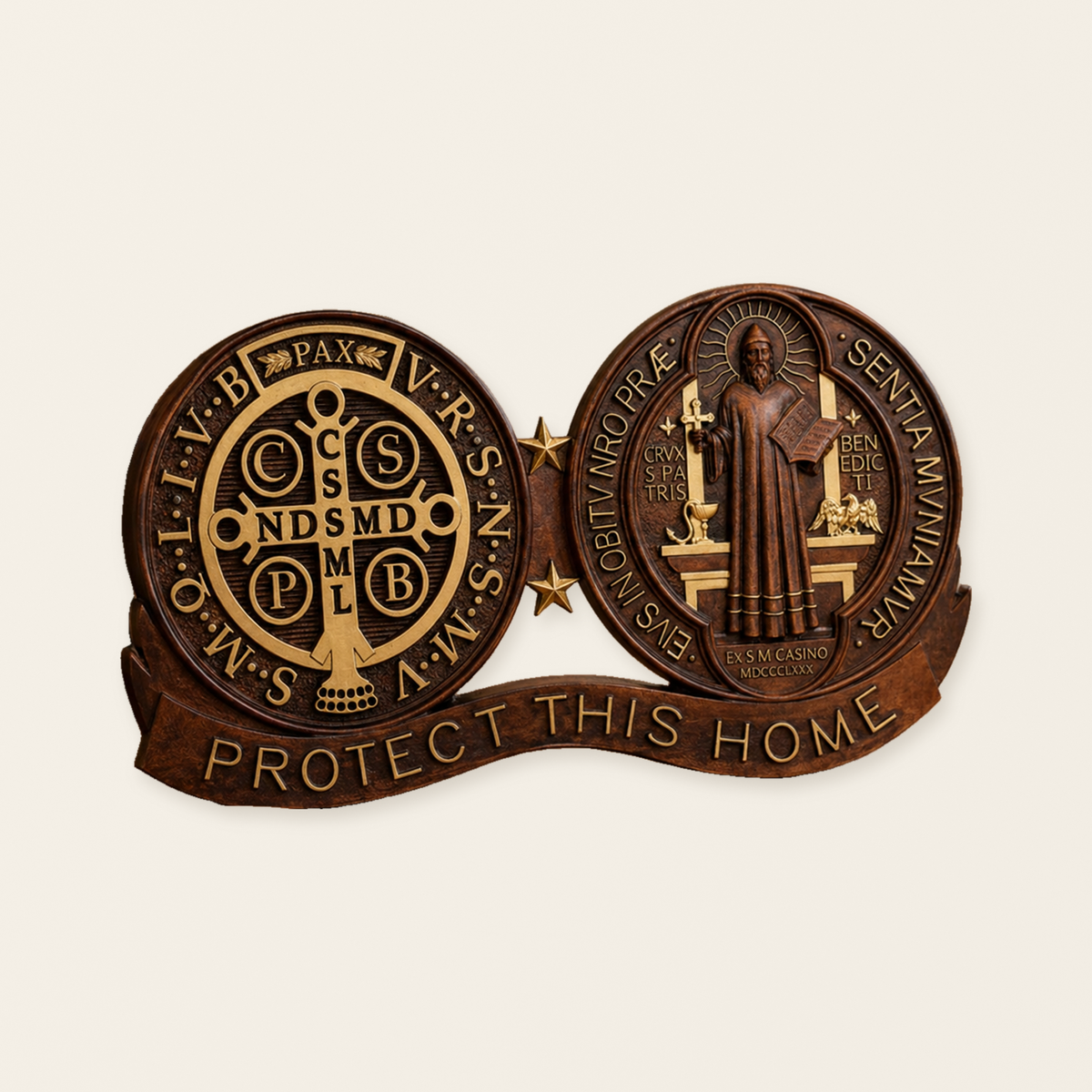 St. Benedict's Exorcism Medal Christian Wall Plaque - Best Christmas Gift