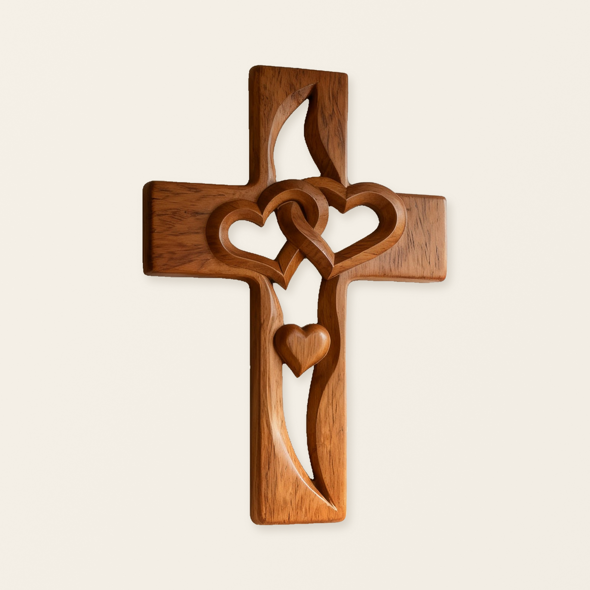 50% Off Today!Interwoven Hearts Wood Cross - A God-Centered Symbol for Marriage & Anniversaries
