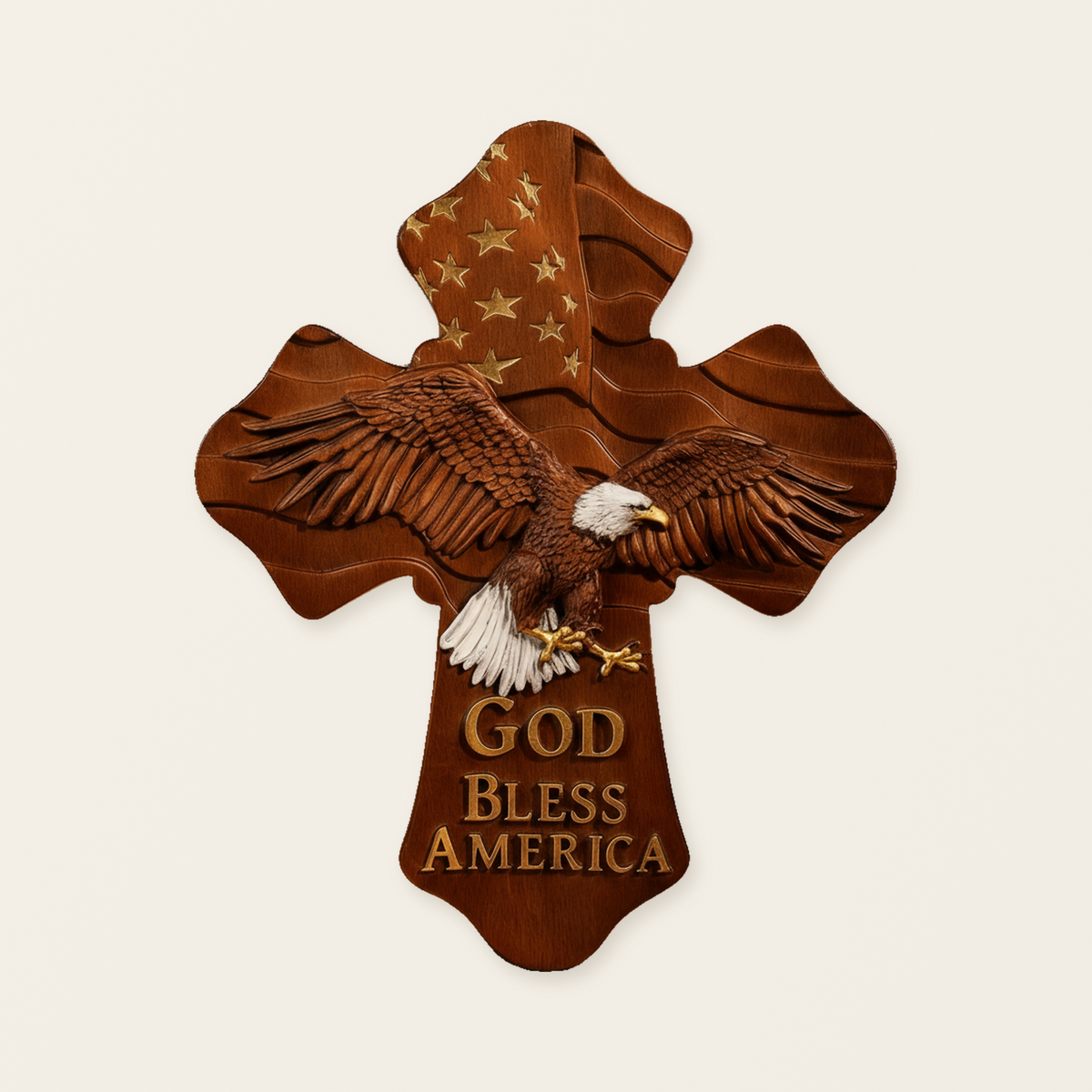 American Eagle Wooden Cross – God Bless America