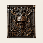 Ornate Skull Carved Wood Wall Art: Timeless Baroque-Inspired Decor