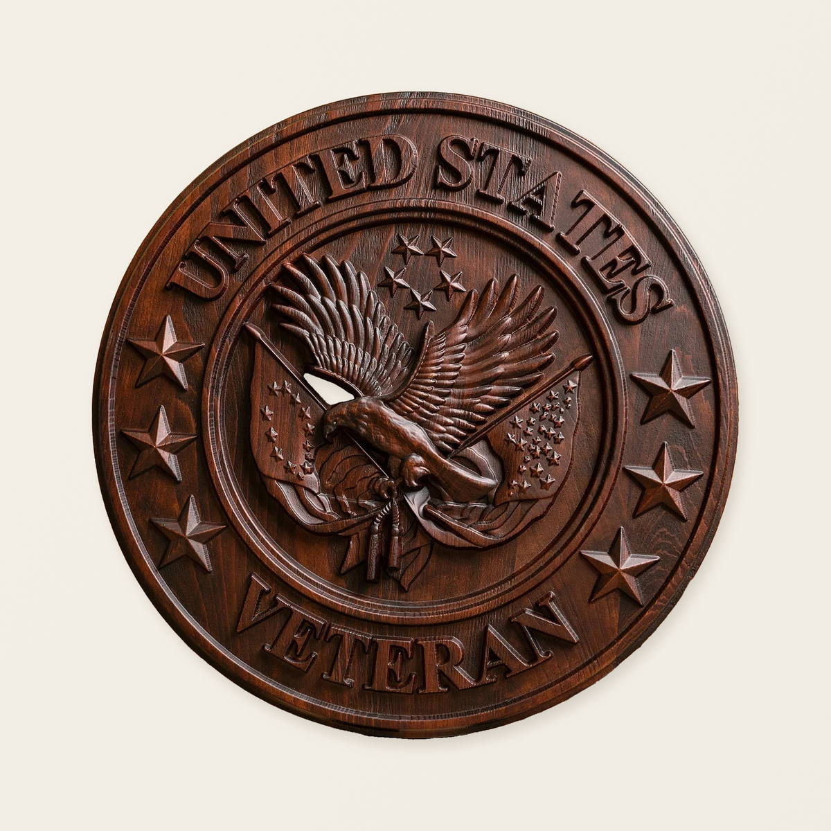 "I'm a Veteran" Roundel Woodcarving - A Tribute to All Veterans