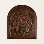 Natural Beech Nativity Scene Wood Carving Plaque: The Heart of Christmas in Handcrafted Wood