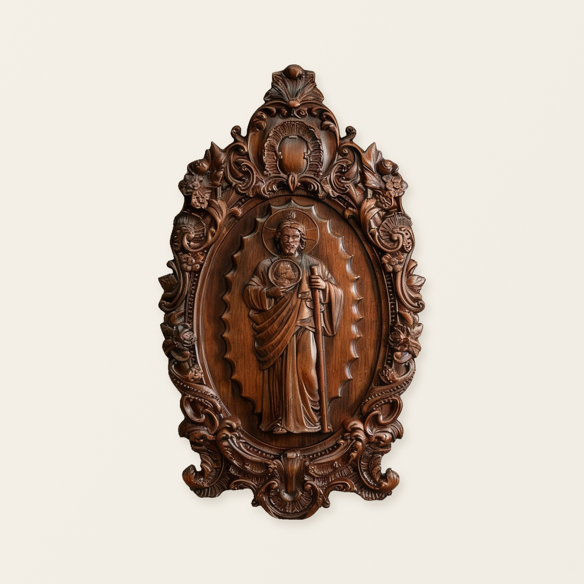 St. Jude Wooden Religious Icon Wall Artwork - Patron Saint of Despair in Troubled Times