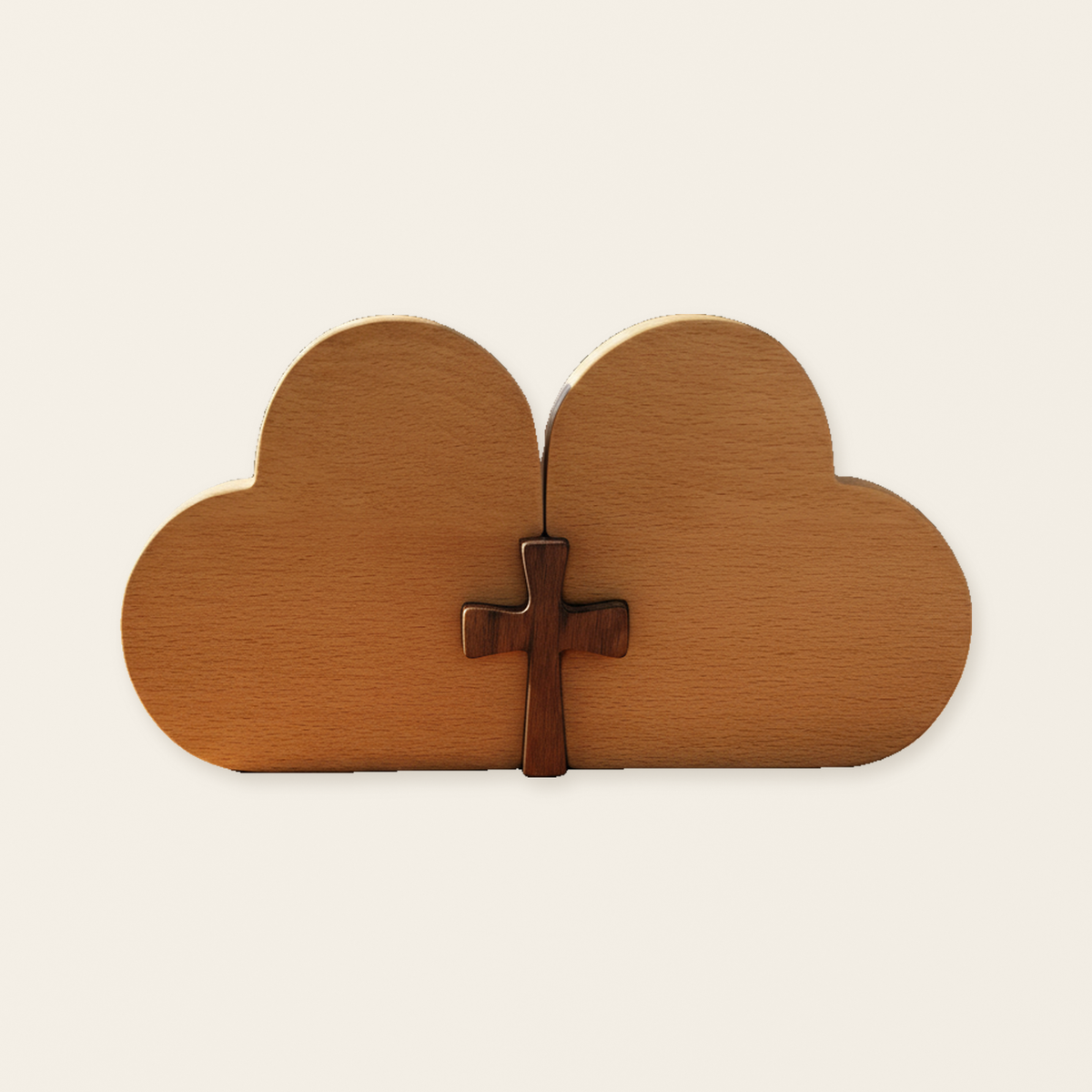 Double Heart Cross Wooden Ornament - Fill the Home with Love