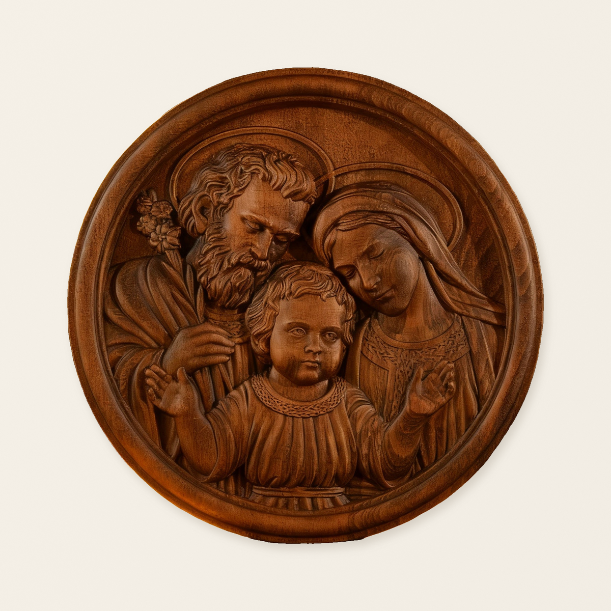 Holy Family Wooden Plaque: A Christian Symbol of Love, Faith, & Family