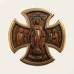 Trinity Jesus and Mary Wood Cross