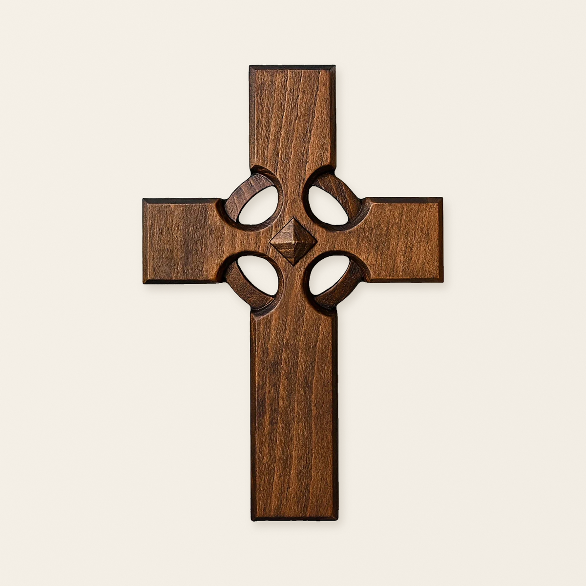 Irish Celtic Cross Wooden Hand Carved Cross for Wall Decor, Religious Gift Cross