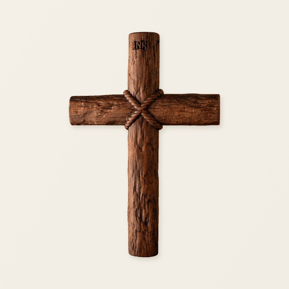 Hand-Carved Beechwood Intertwined Cross of Unity in Christ