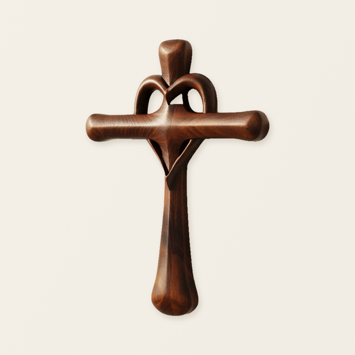 Love Cross Wooden Carving Ornament