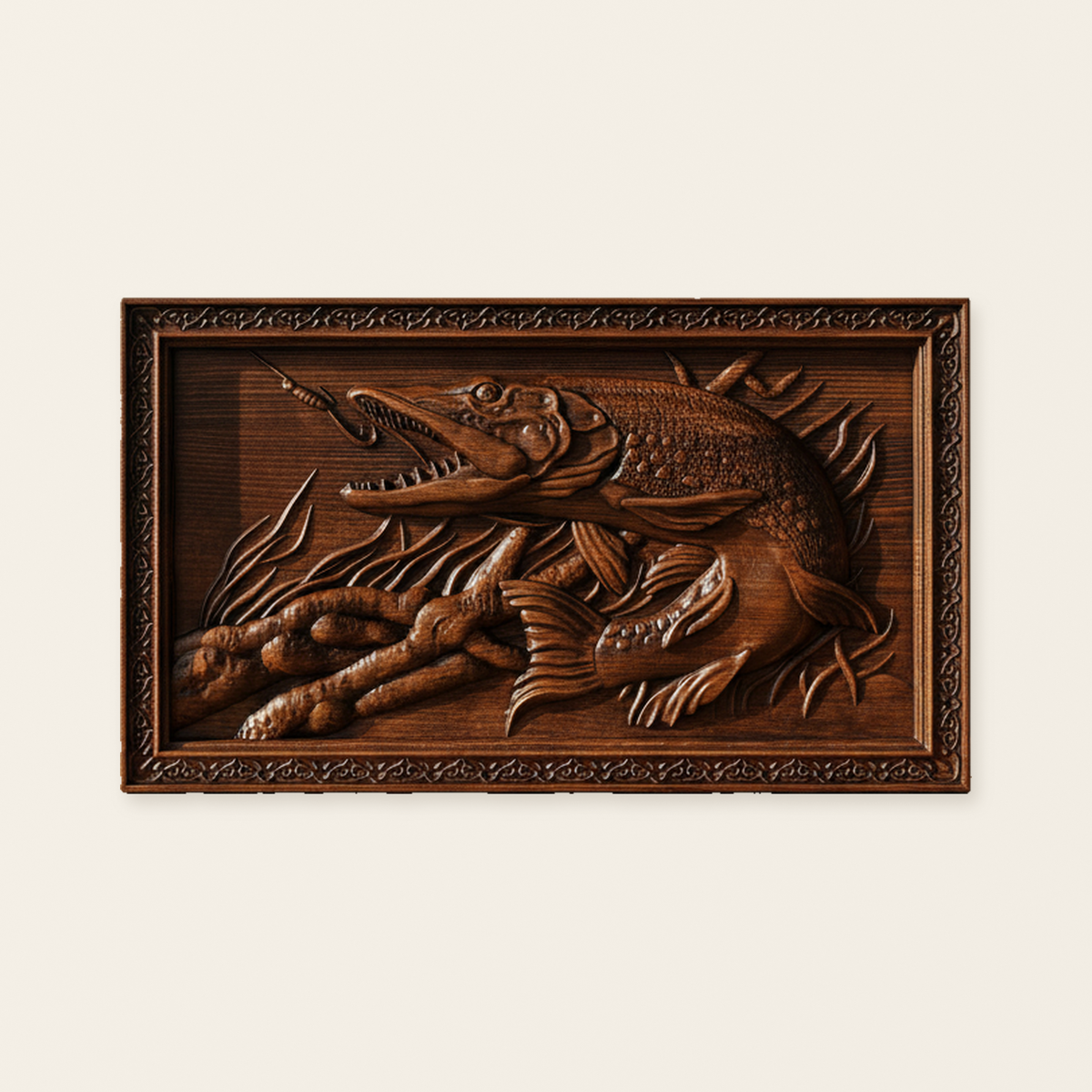 Fisherman Catching Dreams Wooden Wall Decor Wall Hanging