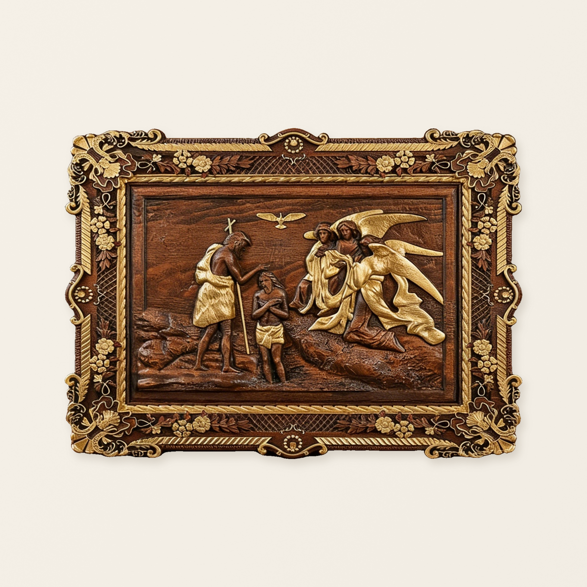 The Baptism of Christ Wooden Wall Art