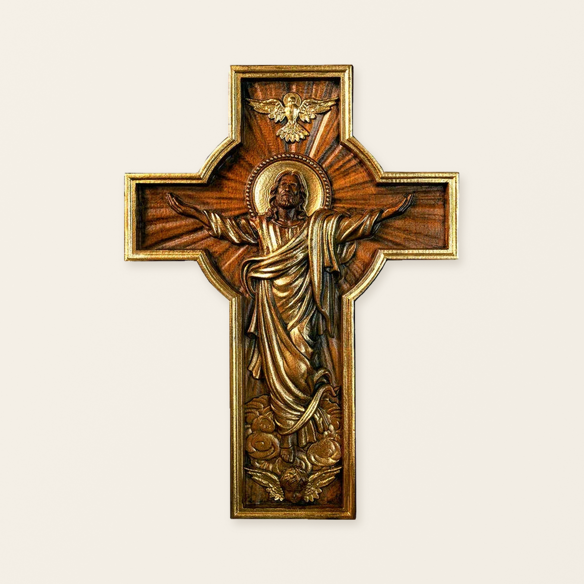 Ascension Cross Large Wooden Sculpture