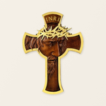 Jesus Crown of Thorns Crucifix Wooden Large Crucifix