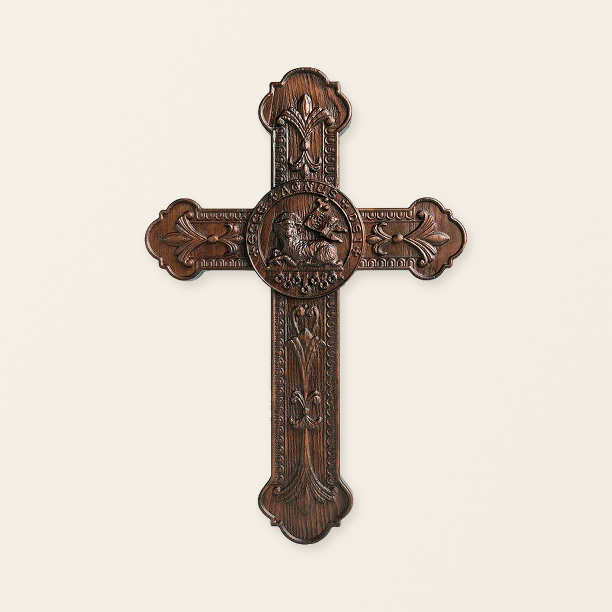 Lamb of God Wooden Cross Wall Decoration - Passover Lamb
