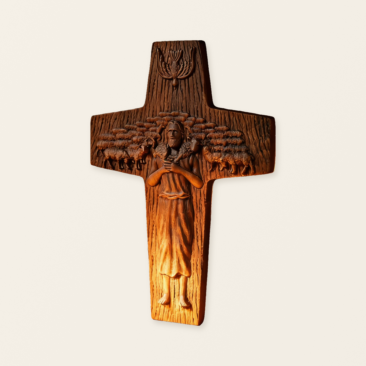 “Good Shepherd” Jesus Shepherd Wooden Wall Hanging
