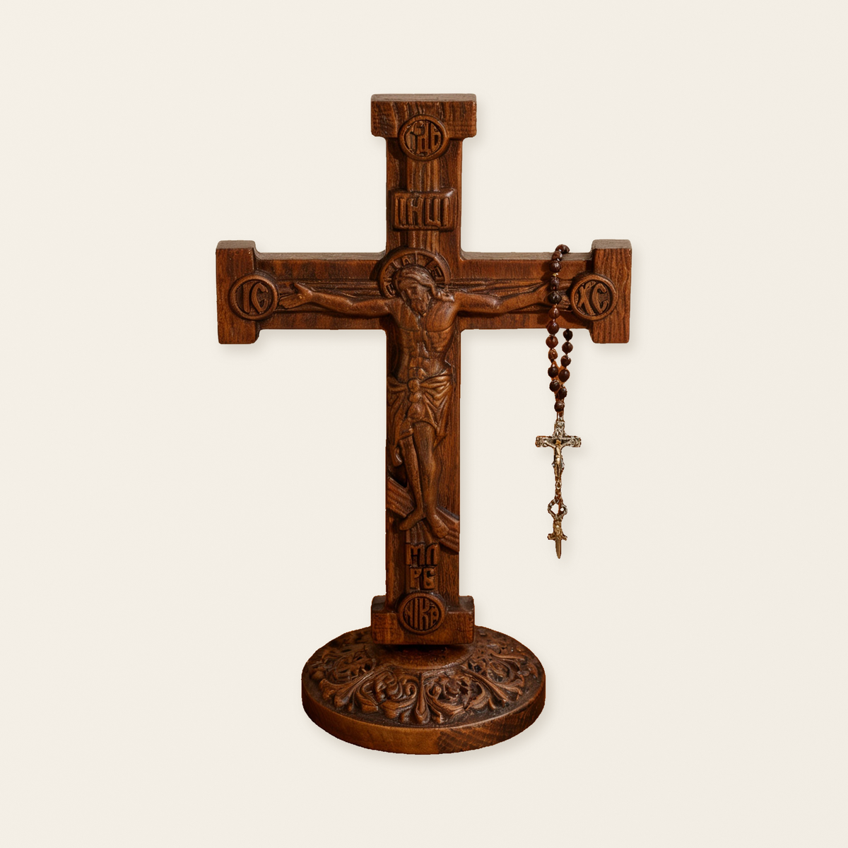 Beechwood Orthodox Double-Sided Crucifix: Carry His Redemption Close, In Every Moment