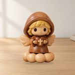 Saint Michael Wooden Blessing Figurine – Handmade Faith Desk Decor