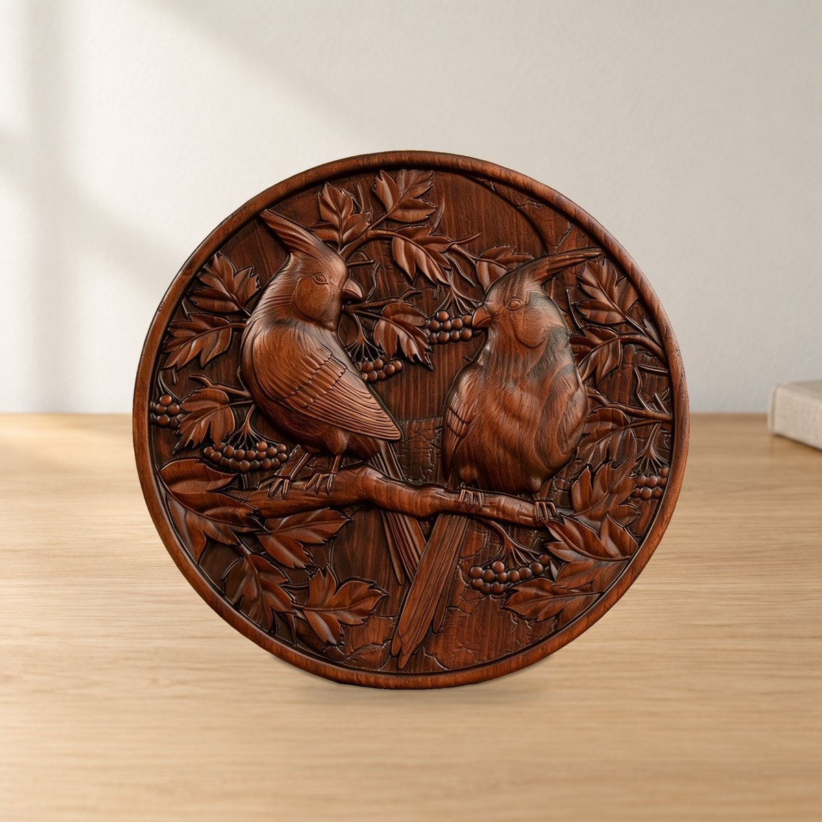 Red Cardinal Couple Hand-Carved Wood Figurine: A Symbol of Hope & Spiritual Connection