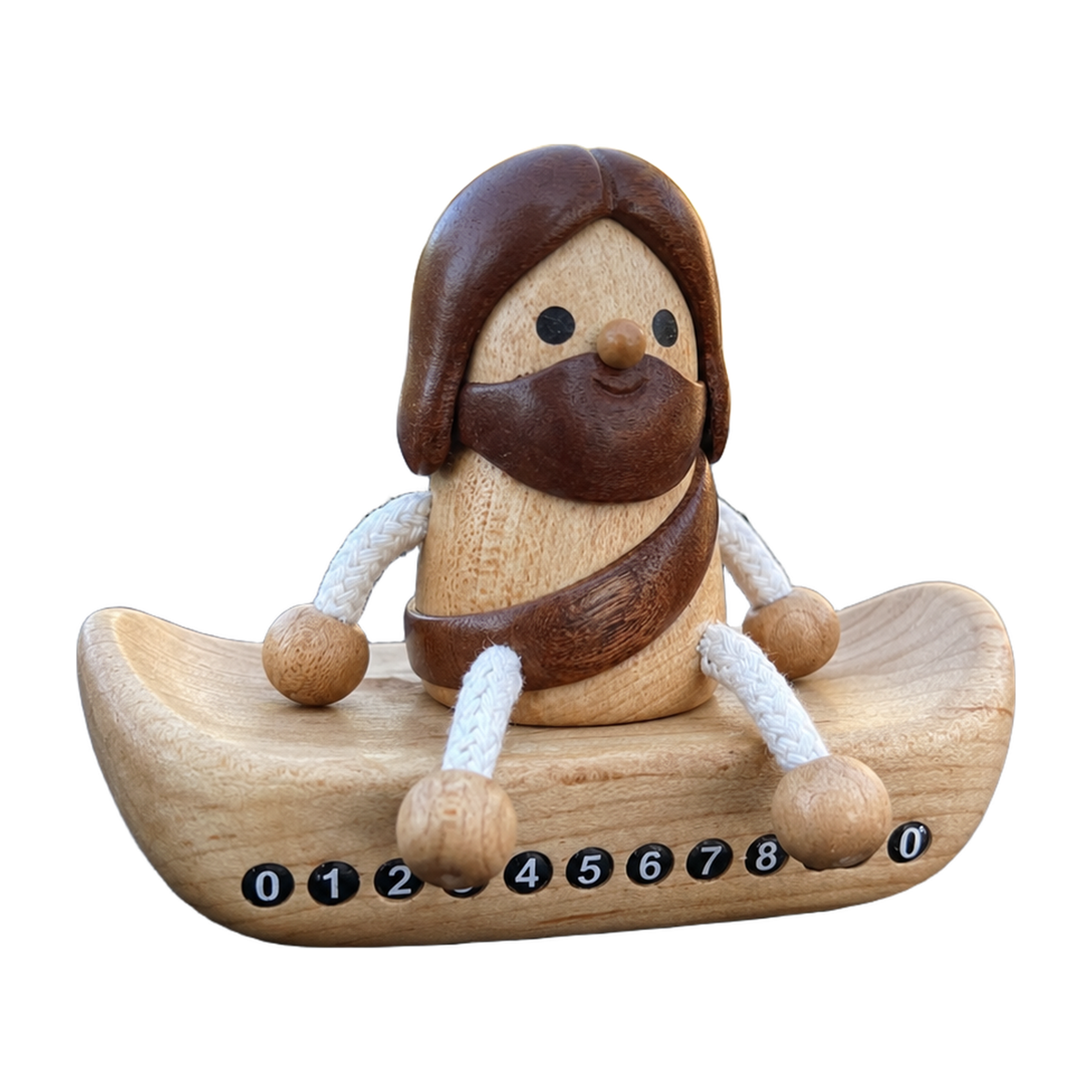 Handcrafted Jesus Car Display Number Plate Ornament, Made from Walnut and Beech Wood
