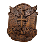 God Bless America Eagle Cross Wood Plaque