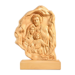 Southern European Boxwood Holy Family Blessing Ornament - Engraved with Your Surname